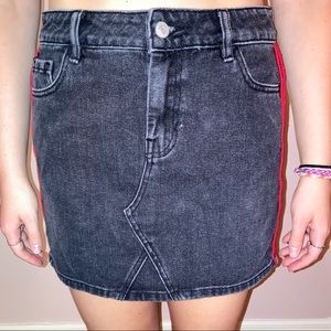 Black and Red Jean Skirt